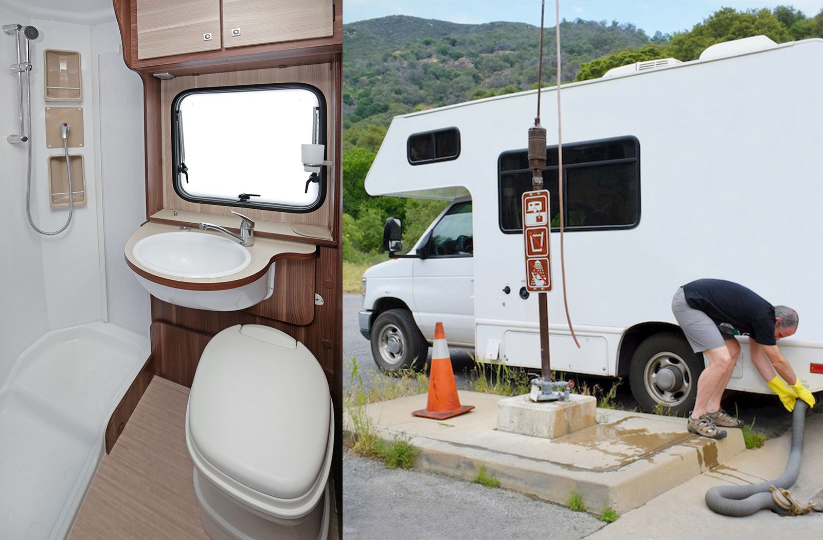 Portable RV/camper toilet and holding tank setup in Morristown, Tennessee